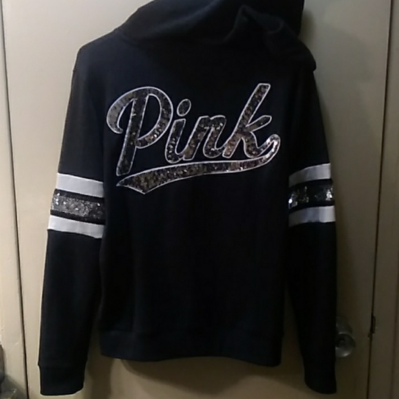 PINK Victoria's Secret Jackets & Blazers - Black, Grey and White Hoodie